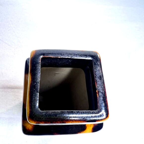 1960’s/70 10” Modern Fat Lava style Japan Ochre-Brown Glaze Glossy Ceramic Vase - Picture 4 of 8